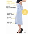 thumbnail image 4 of Rekkuna Women’s Pull-On Stretch Denim Midi Skirt – Effortlessly Chic with Back Slit Detail (14, Medium Blue Stone Wash), 4 of 5
