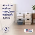 thumbnail image 2 of - Holiday Tote Plastic Storage Organizer Bins with Lids Quart Clear/ - Stackable Organizing Containers for Home Garage and Office, 2 of 9