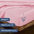 thumbnail image 2 of Seasonwood Twin Size Sheet Set,Satin Sheets,Silky Luxury Bed Set of 3 with 1 Pillowcase,Pink, 2 of 8