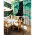 thumbnail image 5 of Outdoor Curtains for Patio Abstract Green Gradient Beach Ocean Wave Waterproof Privacy Outside Curtains with Tiebacks Grommet Top Pergola Curtains for Porch Cabana Gazebo 2 Panels, 54x84 inch, 5 of 7