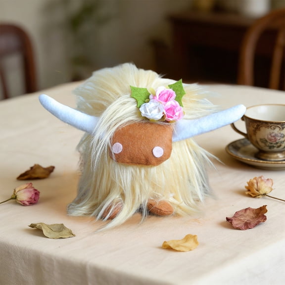 Scottish Long Haired Cow Plush Toys, Realistic Farm Cow Toys, Soft Stuffed Decor Toys, Party Prop Ornament Toys, Home Farmhouse Decor Toys, Kids Cute Animal Gift Toys