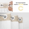 thumbnail image 5 of Cream Retro Greek Key No Hook Shower Curtain Waterproof,Bathroom Curtains with Snap in Liners and See Through Top Window,Geometric Greece Ancient Farmhouse Rustic Bathtub Curtains Shower 54"Wx78"L, 5 of 8