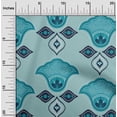 thumbnail image 2 of oneOone Cotton Flex Turquoise Blue Fabric Asian Ornamental Sewing Fabric By The Yard Printed Diy Clothing Sewing Supplies 40 Inch Wide, 2 of 4