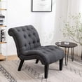 thumbnail image 6 of Andeworld Upholstered Accent Chair for Bedroom Living Room Lounge Chair with Wood Legs Gray Fabric, 6 of 8