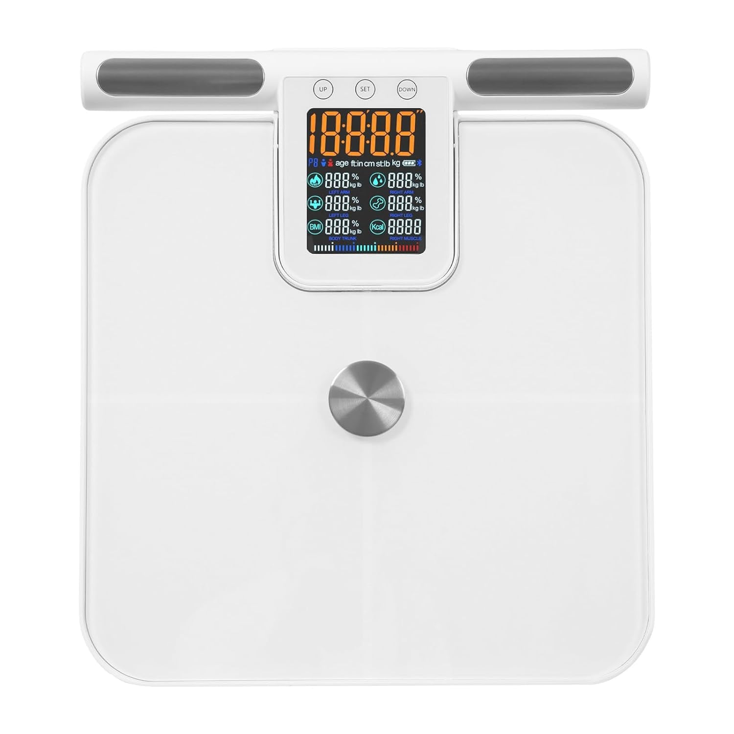 Body Weight Smart Digital Scales, Most Accurate 8 Eletrode Body Fat Scale, Bluetooth Intelligent Bathroom Scales with LCD Display, Scale with BMI, Body Fat, Muscle Mass with Fitness App
