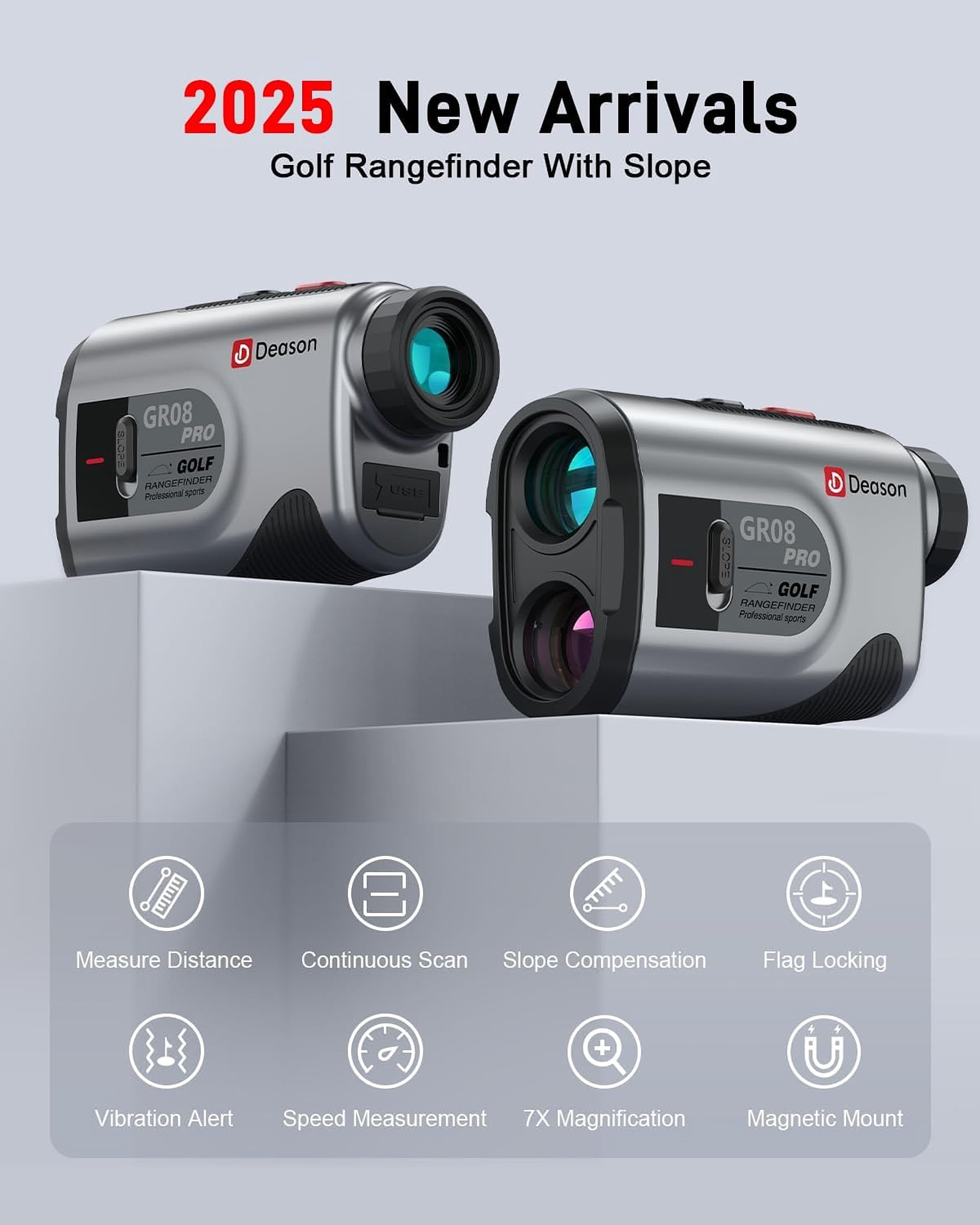 Deason Golf Rangefinder with 7X Magnification and Rechargeable Range Finder