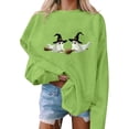 thumbnail image 3 of Trikvn Women's Funny Halloween Sweaters Crewneck Long Sleeve Pullover Tops Witch Hat Ghost Riding Broom Graphic Shirts Fall Casual Festive Cozy Holiday Apparel, 3 of 5