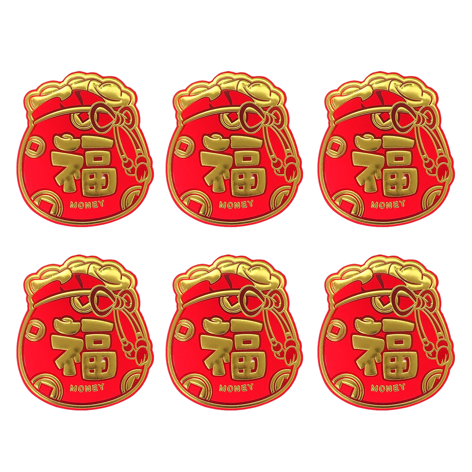 HES 6/8Pcs Red Envelope Cartoon Pattern Irregular Shape Sincere Wishes 2023  Lucky Money Pocket for New Year 