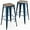 Deep Blue, variant on YYEAN 30 Inch Metal Bar Stools with Square Solid Elm Wood Seat Top, Backless Stackable Industrial Barstools Set of 2-Deep Blue