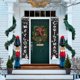 thumbnail image 1 of Amosfun 2 piezas Letrero de bienvenida para porche de Navidad Decoración navideña para fiesta Puerta de casa Negro, 1 of 3