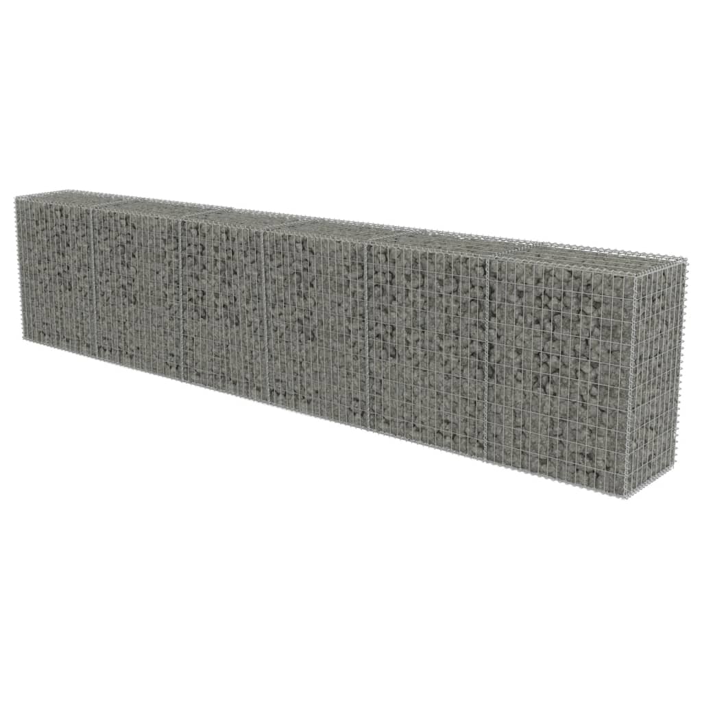 vidaXL Gabion Wall Gabion Basket Post Gabion Wall with Covers