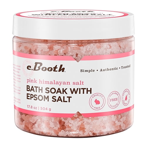 C Booth Pink Himalayan Salt Bath Soak With Epsom Salt, 17.8 Oz