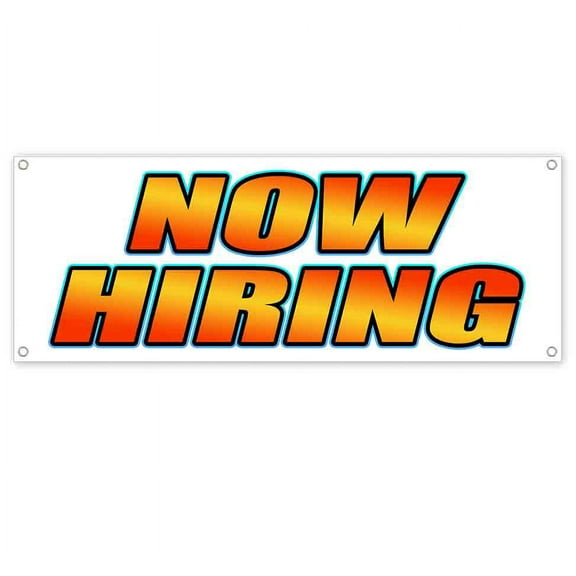 Now Hiring 13 oz Vinyl Banner With Metal Grommets