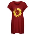 thumbnail image 2 of Innerwin Tee Manches Courtes Hauts pour Dames Travail Col en V T-Shirt Ample Rouge 2TG, 2 of 8