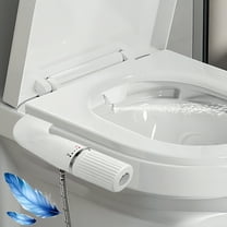 Bidet Attachment ABS Ultra Slim Bidet Toilet Attachment with Double Nozzle Toilet Shower Non-Electric Gentle Flushing Butt Shower for All People