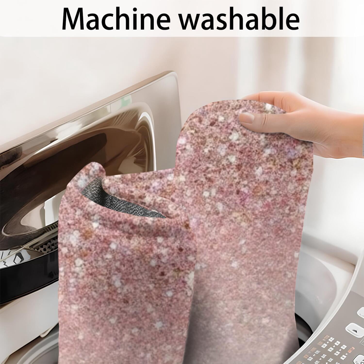 Pink Glitter White Marble Pattern Bathroom Rugs Mat,Non Slip Microfiber Bathroom Rug,Rubber Backing,Soft Bathroom Mats for Bathroom Floor,Tub and Shower,20x32in(50x80cm)