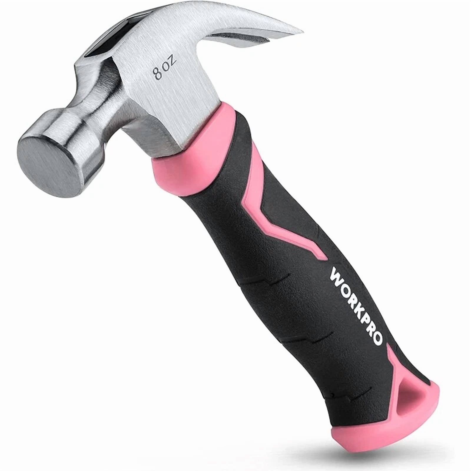 PRIME - Workpro 8Oz Claw Hammer Forged Hardened Steel Head Smooth Face Fiberglass Handle