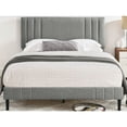 thumbnail image 1 of DeCoro Chicago Modern Tufted Upholstered Platform Queen Size Bed Frame, Grey, 1 of 11