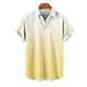 thumbnail image 4 of Blusa y camisa de manga corta con cuello vuelto para hombre, blusa informal de moda con cuello vuelto, estampado degradado, camisa de manga corta con botones, blusa de poliéster para hombre, 4 of 6