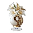 thumbnail image 2 of Weloille Lily Flower Acrylic Decorative Ornament with Rotating Base, 1 Piece Art Figurine with 2 Round Adhesive Pads, Clear Exquisite Home Decor, for Shelf Table Office Living Room, 2 of 5