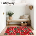 thumbnail image 3 of ODIKA 8'x10' Machine Washable Non-Slip Area Rug, Festive Holly Berry with Intricate Snowflake Filigree Design High Traffic Rug with Pad, Red, 739318, 3 of 8