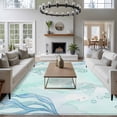 thumbnail image 3 of Large Area Rugs for Living Room Bedroom, Teal Blue Seahorse Coastal 6'x9' Rug Washable Carpet Runner Indoor Outdoor, Beach Watercolor Sea Ocean Nautical Non Slip Floor Mats Rug for Kitchen, Playroom, 3 of 8