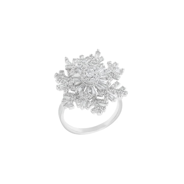 Qarigey Anillo de apertura para mujer, anillos de decoración de cobre, decoraciones de mano ajustables, joyería chapada para niñas y mujeres, joyería Ropa, zapatos y accesorios Miscelánea Plata Qarigey AP014632-01