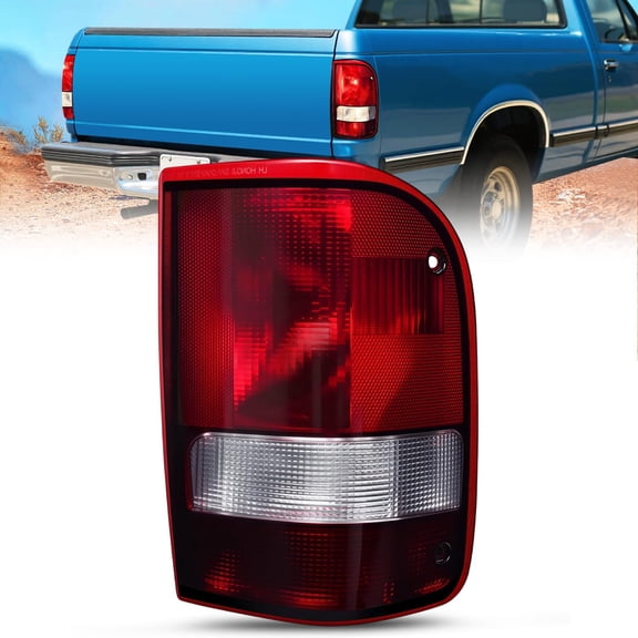 Nilight Taillight Assembly Compatible with 1993 1994 1995 1996 1997 Ford Ranger Dark Red Tail Light OE Style Rear Lamp Replacement Passenger Side