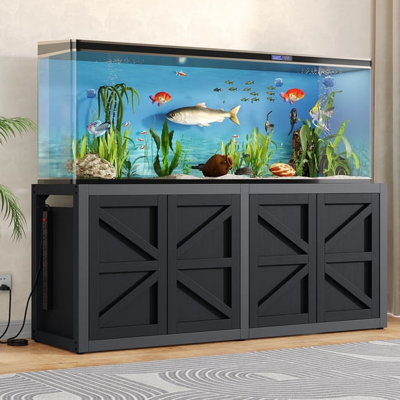Heavy-Duty 125-150 Gallon Aquarium Stand with Power Outlet, 71"