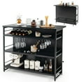 thumbnail image 1 of Gymax Industrial Kitchen Island Bar Table 4-Tier Storage Shelf Wine Rack Glass Holders, 1 of 10
