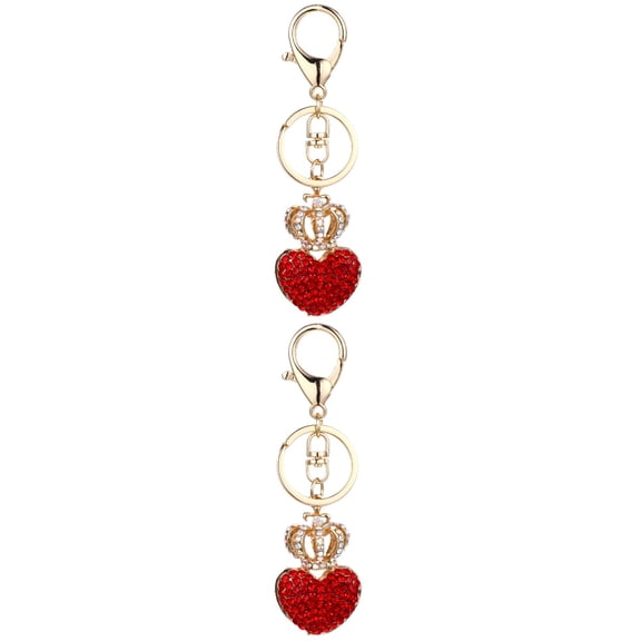 Set of 2 Key Chain Red Bag Charm Heart Keychain for Boyfriend Car Decor Miss