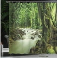 thumbnail image 4 of Ambesonne East Shower Curtain, Selangor State Malaysia, 69"Wx84"L, Green Brown, 4 of 5