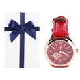 thumbnail image 1 of Reloj para mujer, color rojo vino, mecánico, luminoso, resistente al agua, con diseño de corazón hueco, esfera redonda, 1 of 15