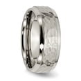 thumbnail image 4 of Titanium Hammered 8mm Edge Wedding Band Ring Man Fancy  For Dad Mens  For Him, 4 of 11