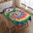 thumbnail image 2 of Colorful Tie Dye Spiral Pattern Rectangle Tablecloth 60"x84",Waterproof Polyester Rectangle Table Cloth, Wipeable Spillproof Polyester Tablecloth for Dining, Camping, Indoor and Outdoor, 2 of 5