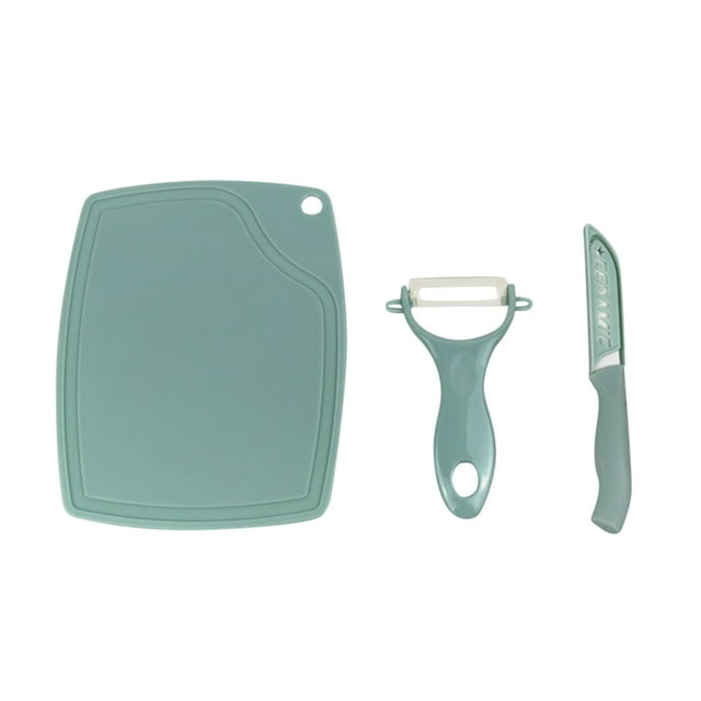 WMQPNNS New Trending Ceramic Set with Fruit Vegetable Peeler Knife Mini Cutting Board Colorful Kitchen Tools 3Pcs Todays Deals Clearance Sale