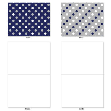 'M3067 IN THE NAVY' 10 Assorted All Occasions Greeting Cards Feature Spots of Blue and White with Envelopes by The Best Card