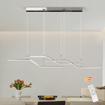 Garwarm Modern LED Chandelier, Dimmable 45W Industrial Hanging Pendant Light with Chrome Finished, 3-Light Cluster Pendant Ceiling Fixture Integrated Kitchen Lighting for Dining Living Room Hallway