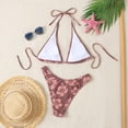 thumbnail image 7 of Swimming Suits for Women, Bathing Suit for Women 2 Piece, 2 Piece Swimsuit for Women, Women's 2 Piece Swimsuit Floral Halter Triangle Bikini Sets Cheeky High Waisted Bathing Suit, Coffee XL, 7 of 7