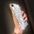 thumbnail image 4 of iPhone xr Diamond Case for Women 3D Glitter Sparkle Bling Case Luxury Shiny Crystal Diamond Bumper Clear Gems Cute Protective Girly Case Girls Cover(Sliver), 4 of 13