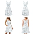 thumbnail image 4 of Jiueut Blue Forget-Me-Not Pattern Matchable Couple Hawaiian Luau Shirt for Men, Women's Casual Summer Sleeveless Scoop Neck Dress, Beach Tropical Dresses, Hawaii Holiday Party Outfits, 2XL, 4 of 5
