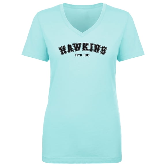 Hawkins ESTD.1983 Womens V-Neck T-Shirt