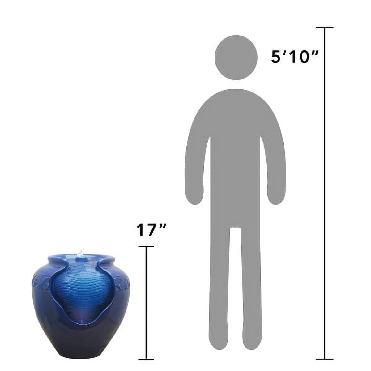 Teamson Home 16.93" Outdoor Glazed Pot Water Fountain