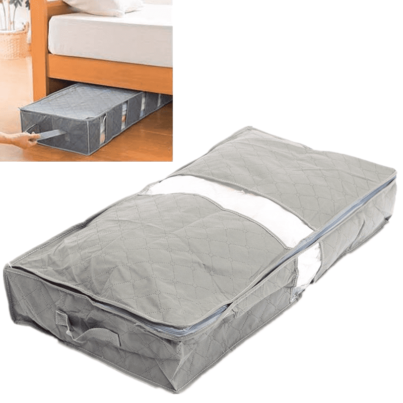 Portable UnderBed Storage Bag Foldable Bamboo Carbon Fabric Under Bed
