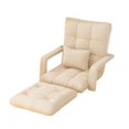 thumbnail image 3 of veasfak Chaise de Sol Réglable Canapé Paresseux Pliant Réglable pour Chambre Balcon Maison Beige, 3 of 9