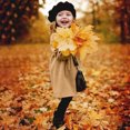thumbnail image 4 of Vedolay Girl Tops Girls Dress Coat Ruffle Sleeves Wool Blend Outerwear,Khaki 2-3 Years, 4 of 5