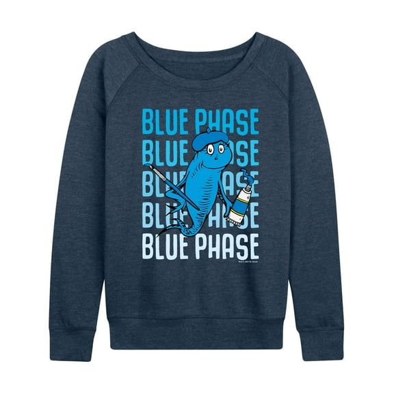 Dr. Seuss - Blue Phase Fish - Women's Lightweight French Terry Long Sleeve Shirt