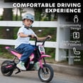 thumbnail image 6 of Qaba Kids Motorcycle, 24V Electric Dirt Bike with 250W Motor, Up to 9.9 MPH, 12" Inflatable Tires and Rear Suspension, for 8-12 Years Old, Pink, 6 of 10