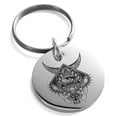 thumbnail image 1 of Stainless Steel Spiritual All Seeing Eye Engraved Small Medallion Circle Charm Keychain Keyring, 1 of 1