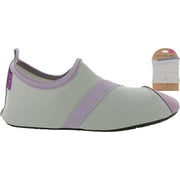 FITKICKS Athletic Shoes with FitWrist Wallet, Grey/Lavender, Small